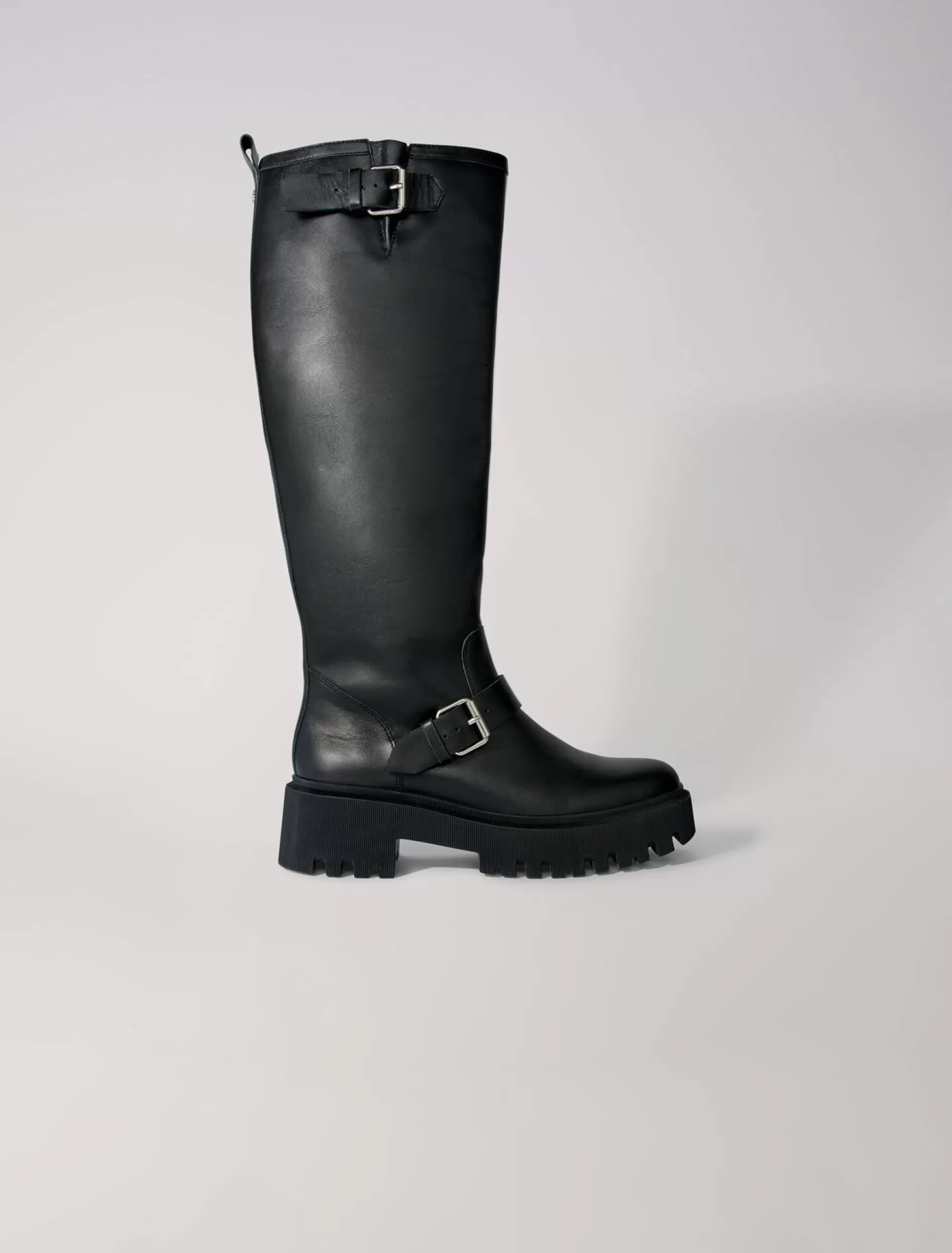 Store Bottes Biker En Cuir Lisse - Bottines & Bottes | Bottines & Bottes