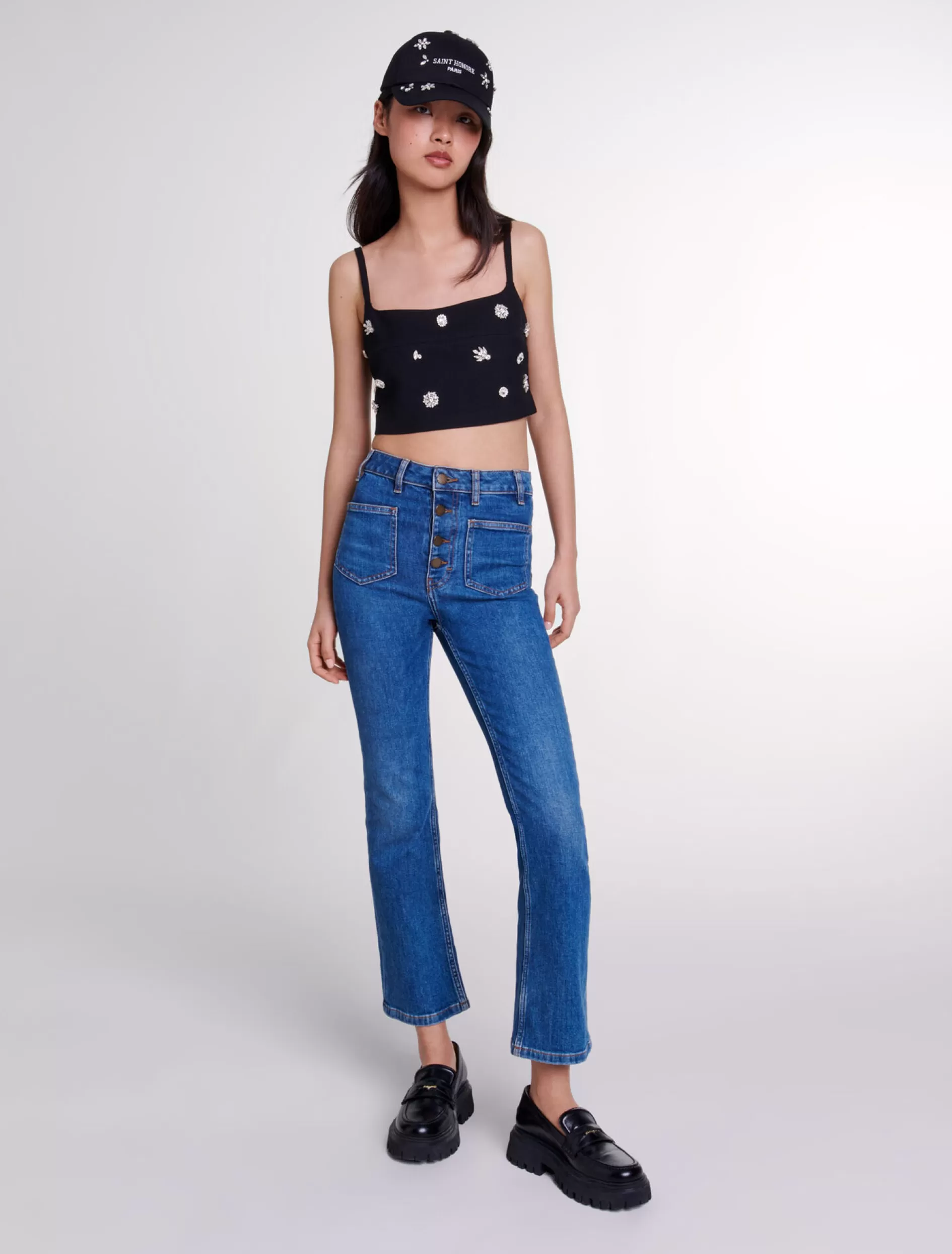 Store Crop Top à Strass - Tops & Chemises | Tops & Chemises